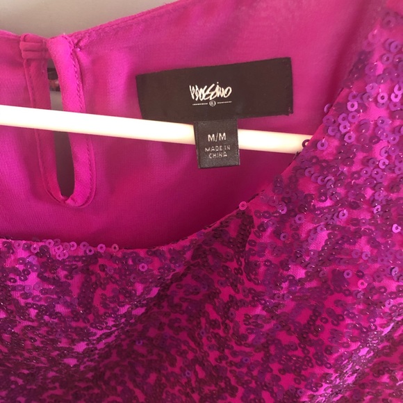 Magenta sequin party top, size M - Picture 3 of 5